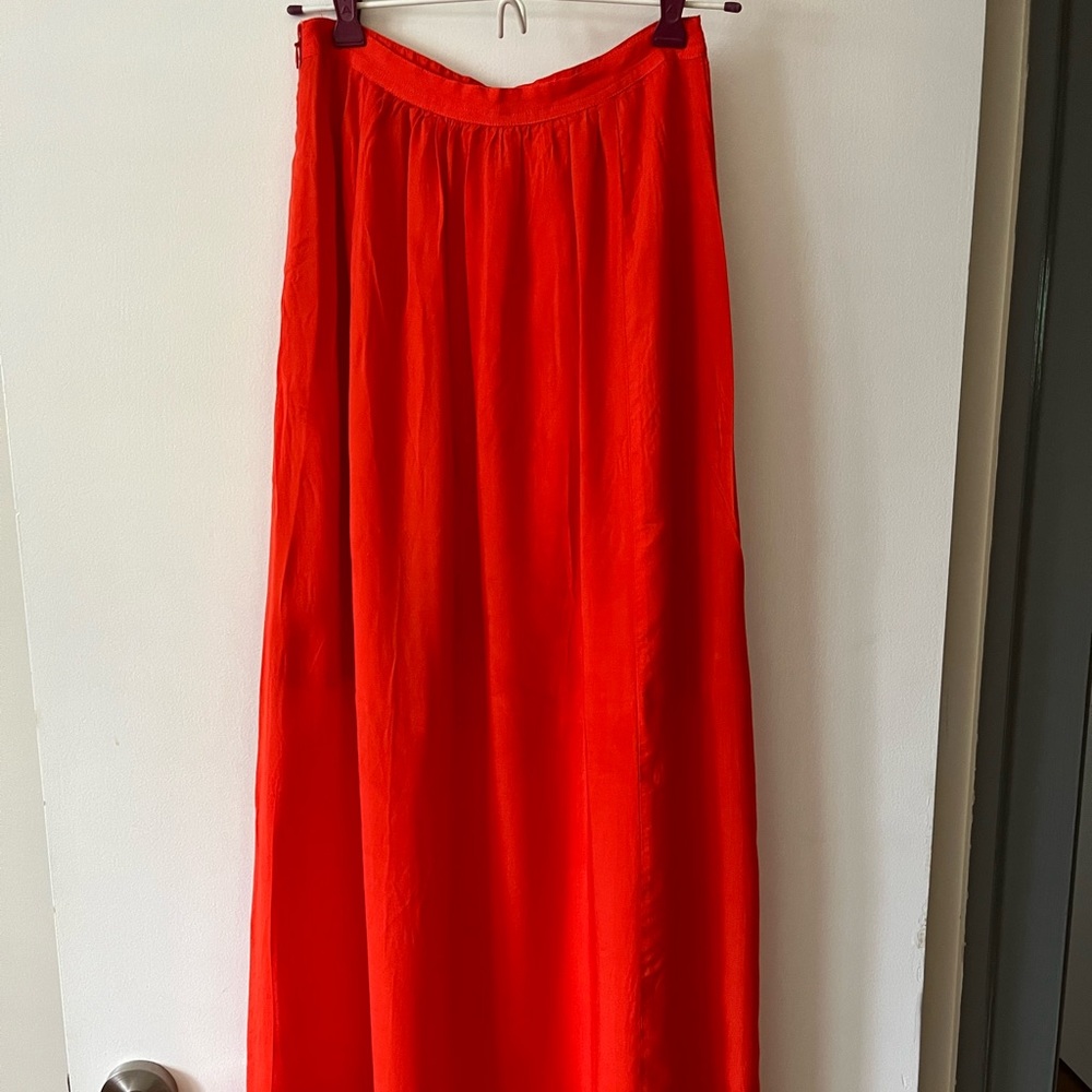 LOFT orange maxi skirt